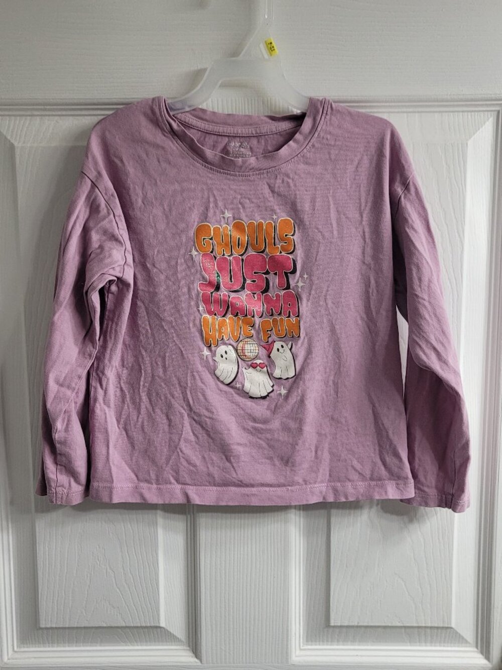 #734 George Ghost Pink Halloween Long Sleeve Shirt sz 6